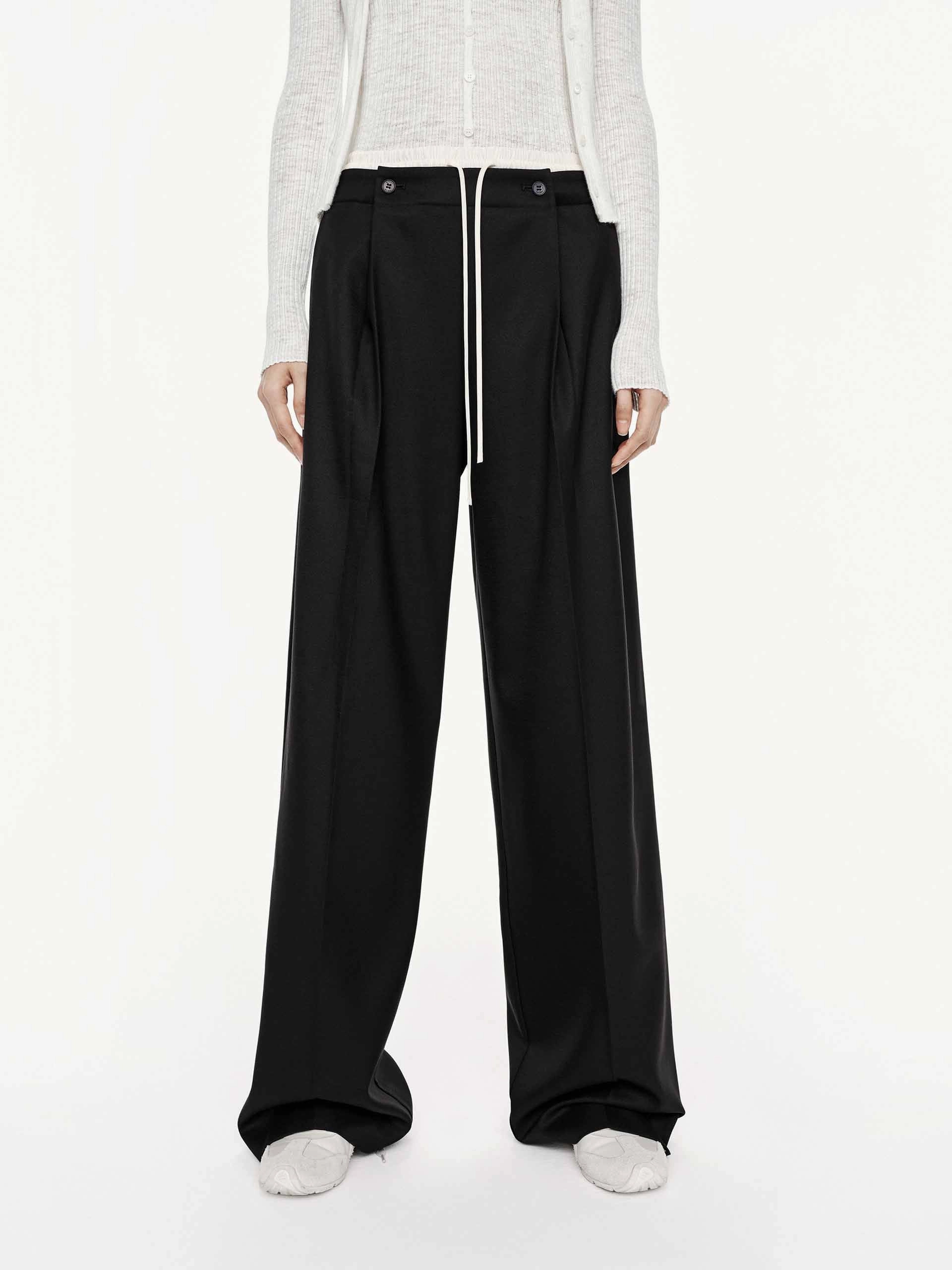 Modern Relaxed Travel Wear Layered Waistband Trousers