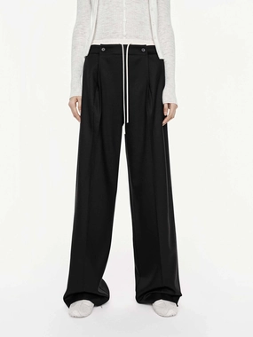 Modern Relaxed Travel Wear Layered Waistband Trousers