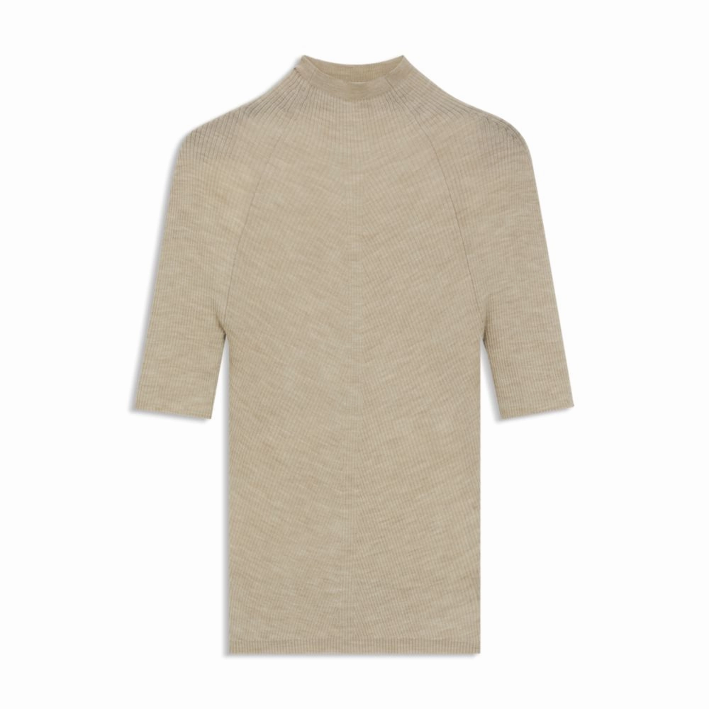 Crew-neck sweater in Merino wool Static Reducing Finish