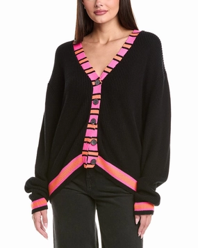 Ultimate Layering Simple Cozy WISPR Stripe Placket Silk-Blend Cardigan