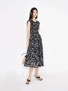 Crewneck Printed Midi Dress Dreamy Touch