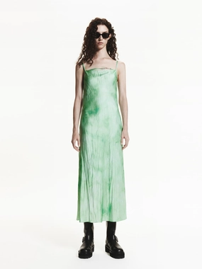Crinkled Texture Printed Dress Festive Wear