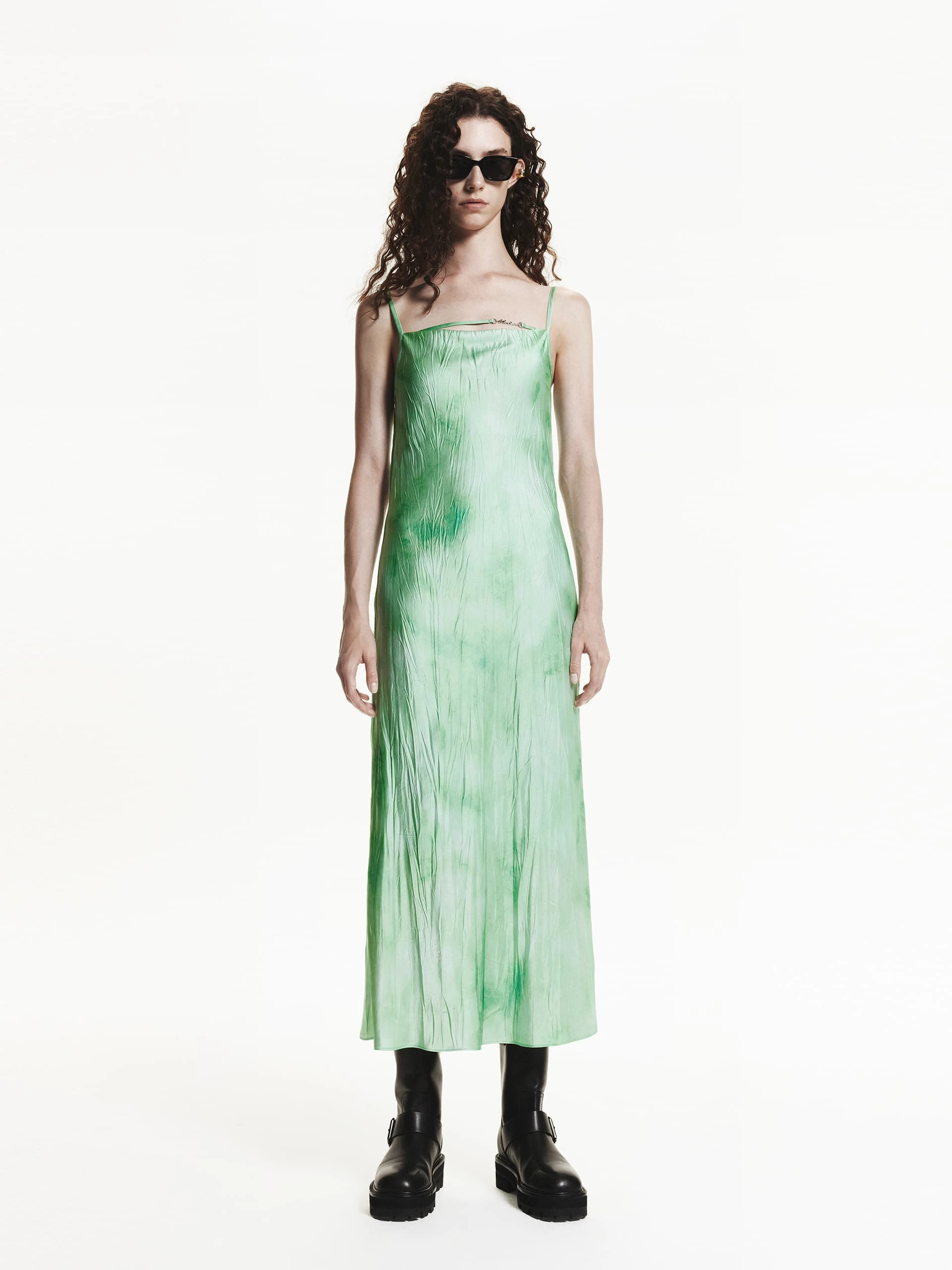 Crinkled Texture Printed Dress Trend-Inspired Warm Palette