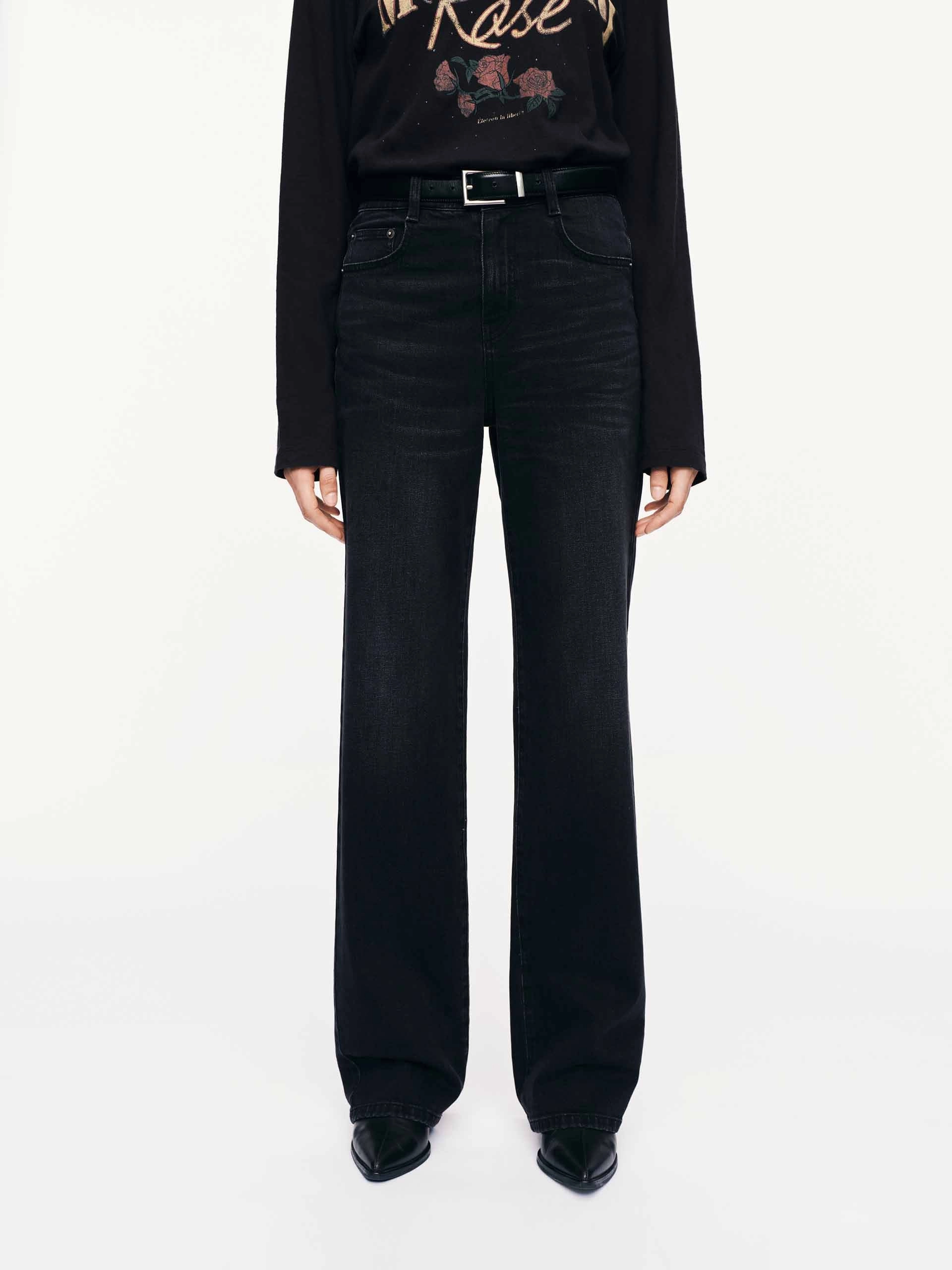 Timeless Cut Family Style Parent Style Smart Casual Cotton Blend Black Jeans