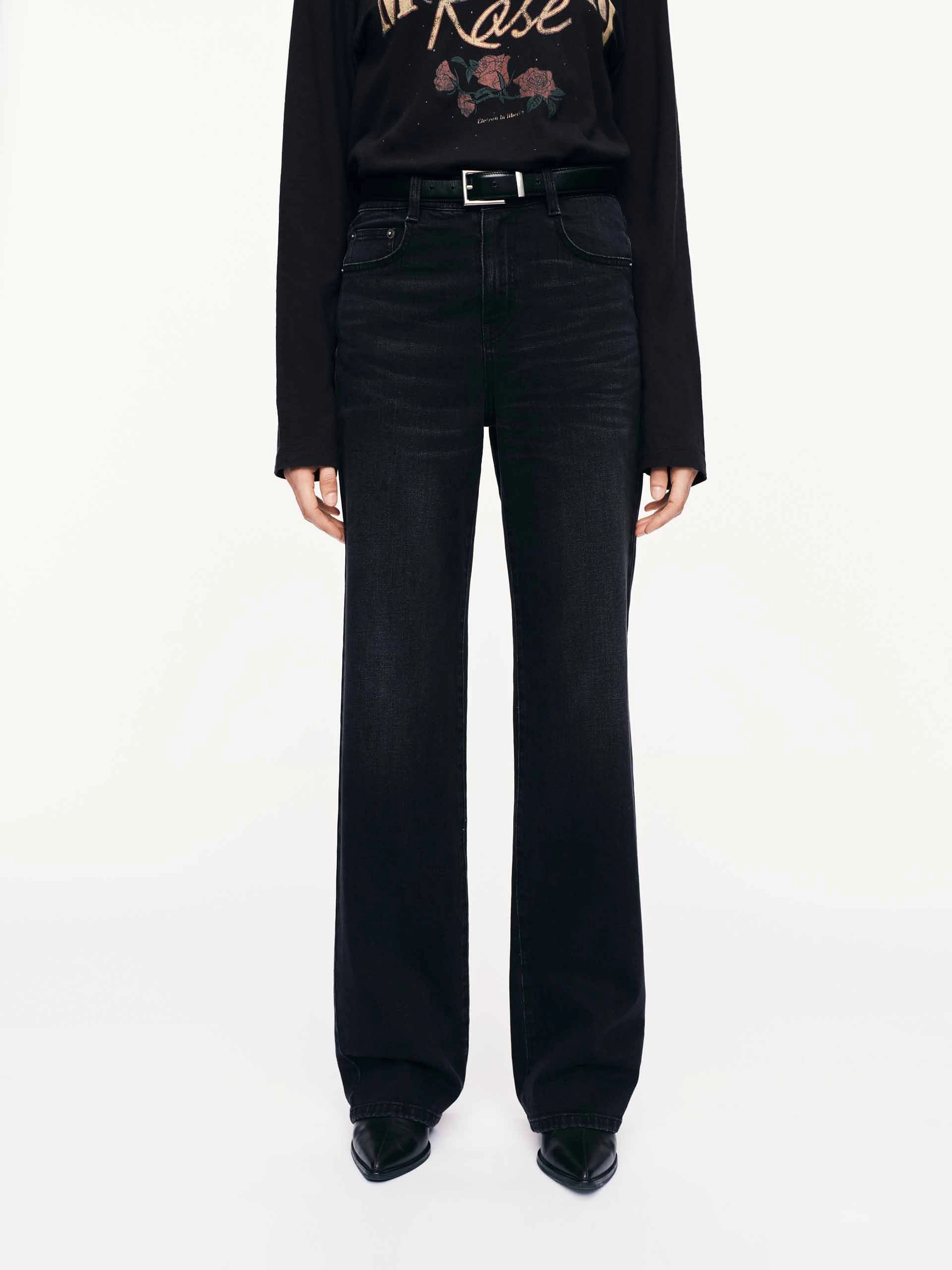 Subtle Look Holiday Vibes Athlete Fit Cotton Blend Black Jeans