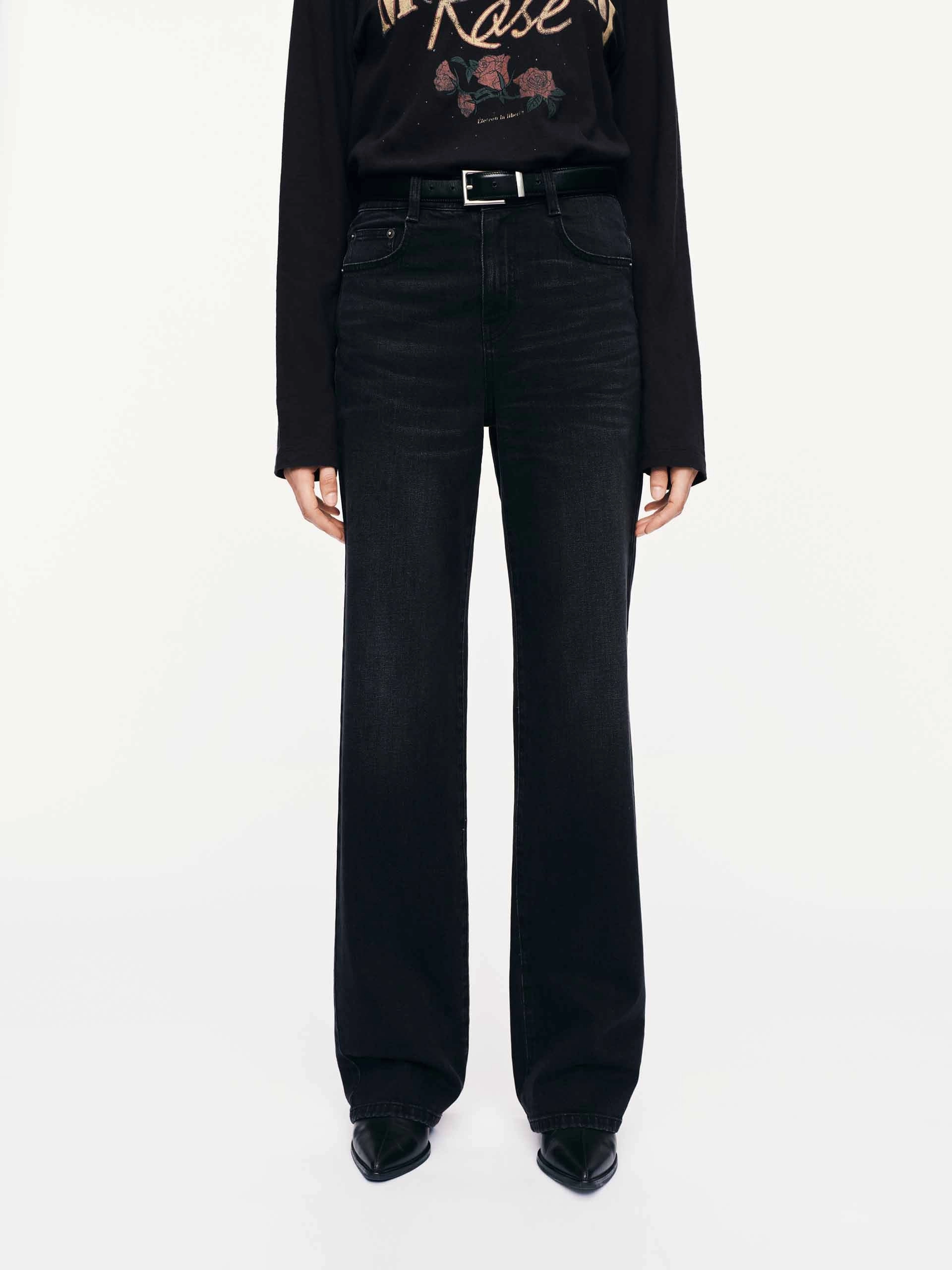 Cotton Blend Black Jeans Core Look