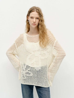 Crochet Cotton Sweater Sport Hoodie Stretch Fabric