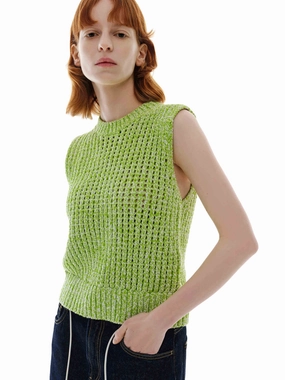 TaglessCollar Crochet Knitted Sleeveless Top
