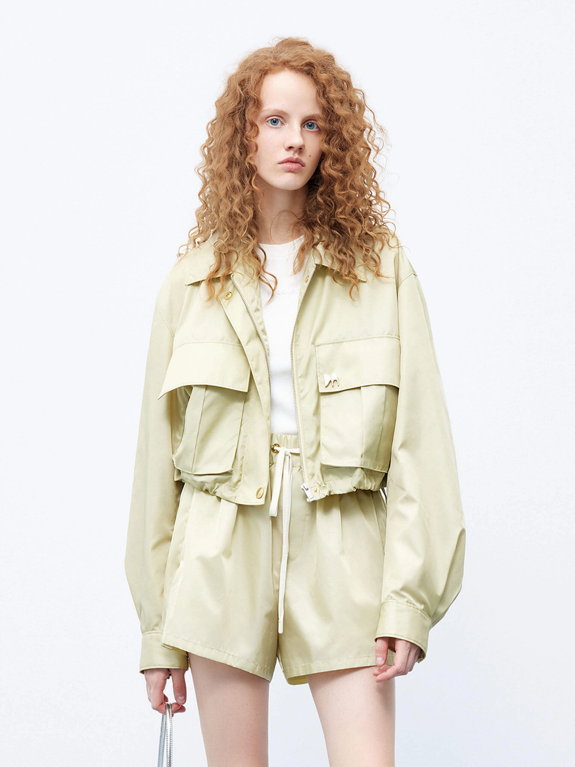 Heat Retention Lining OdorControlTreatment Cropped Drawstring Hem Coat