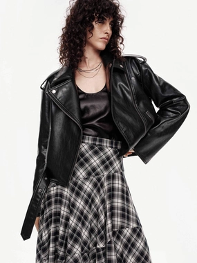 Cropped Faux Leather Jacket CompressionResistant