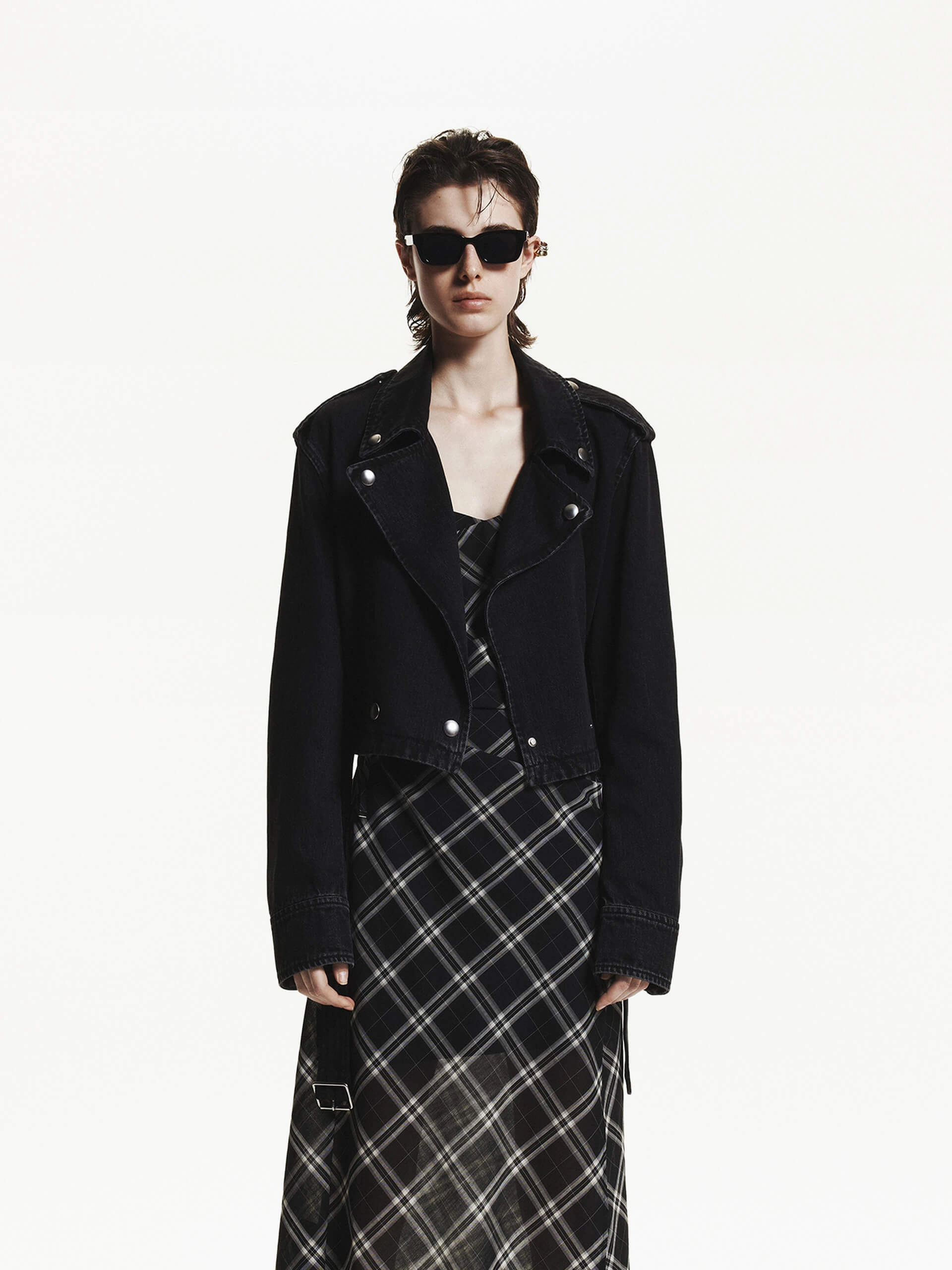 Cropped Fit Vintage Jacket Breathable fabric tech