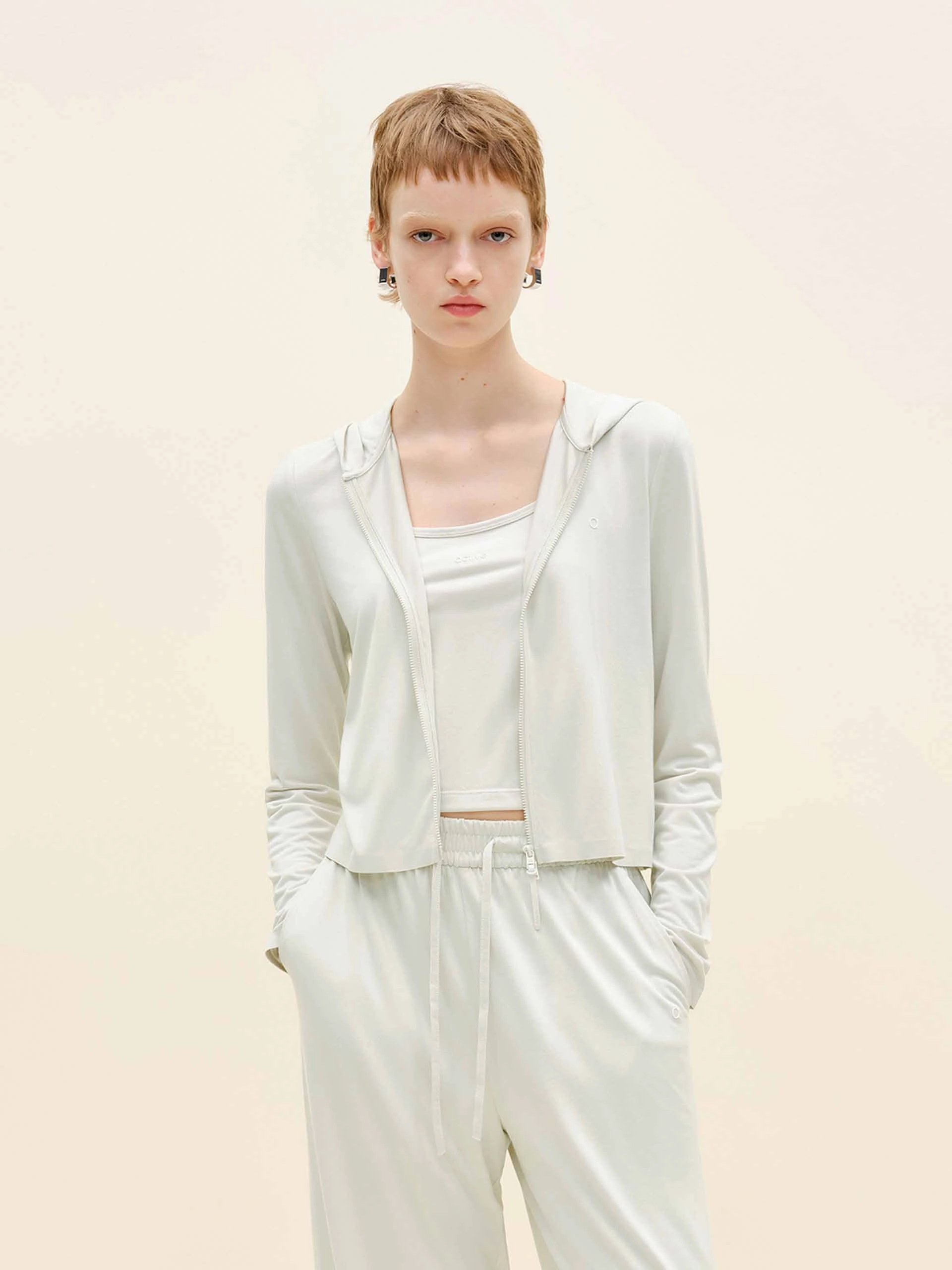 Petal Sleeve Architecture Cropped Long Sleeves Coat