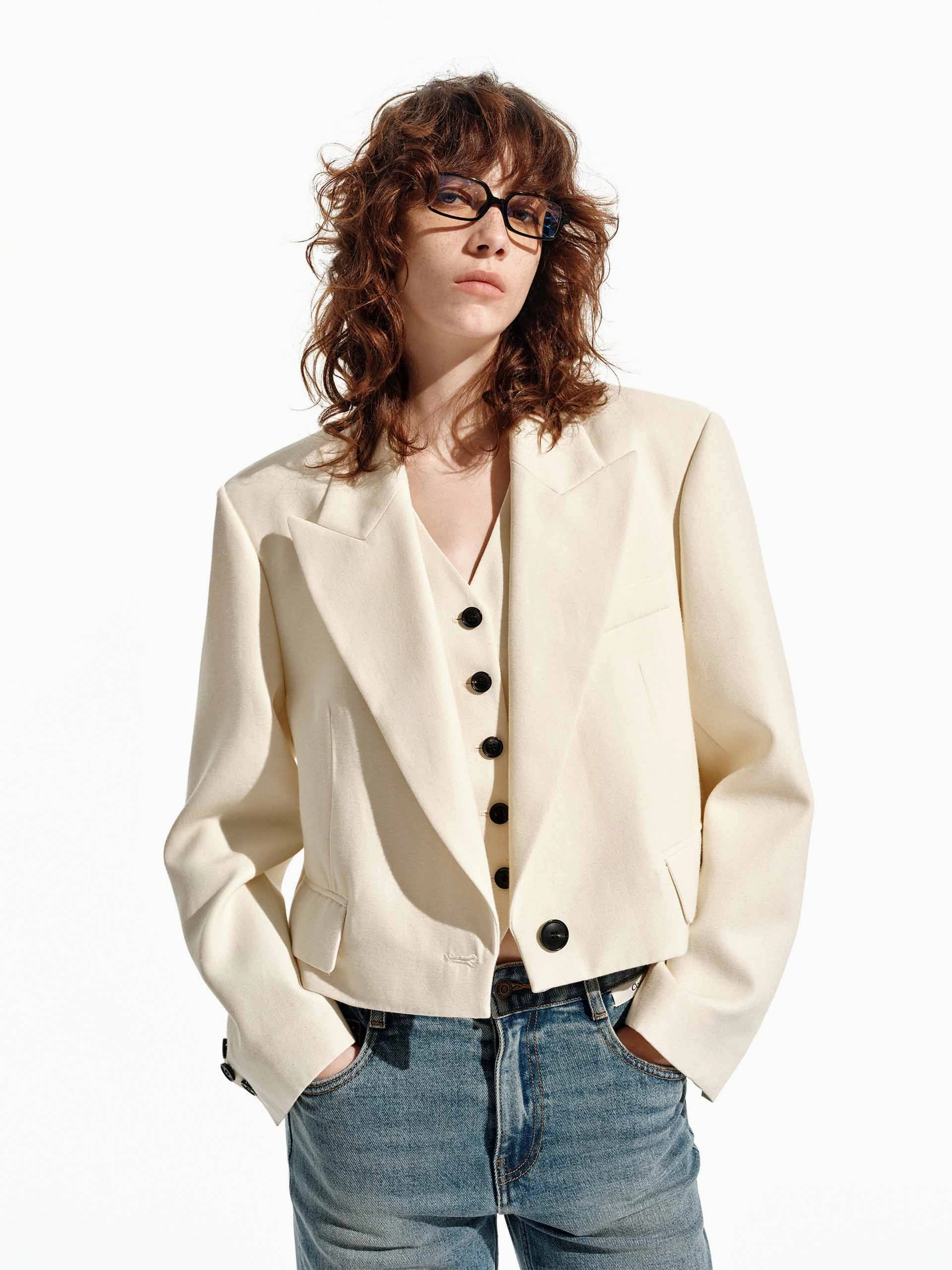 Urban Wear Wet Wicking Cropped Tailored Blazer