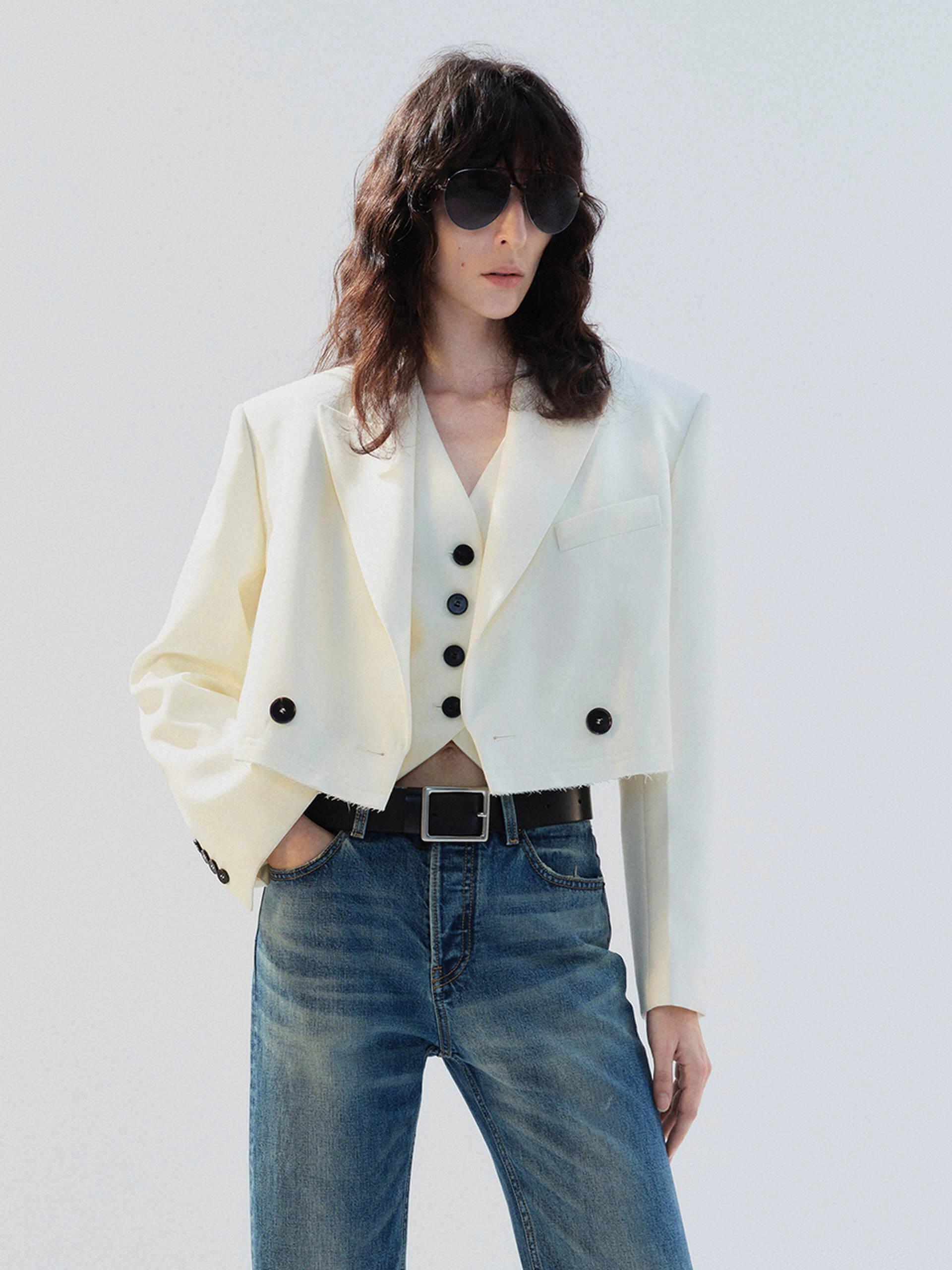 Stylish Basics Cropped Wool Blazer