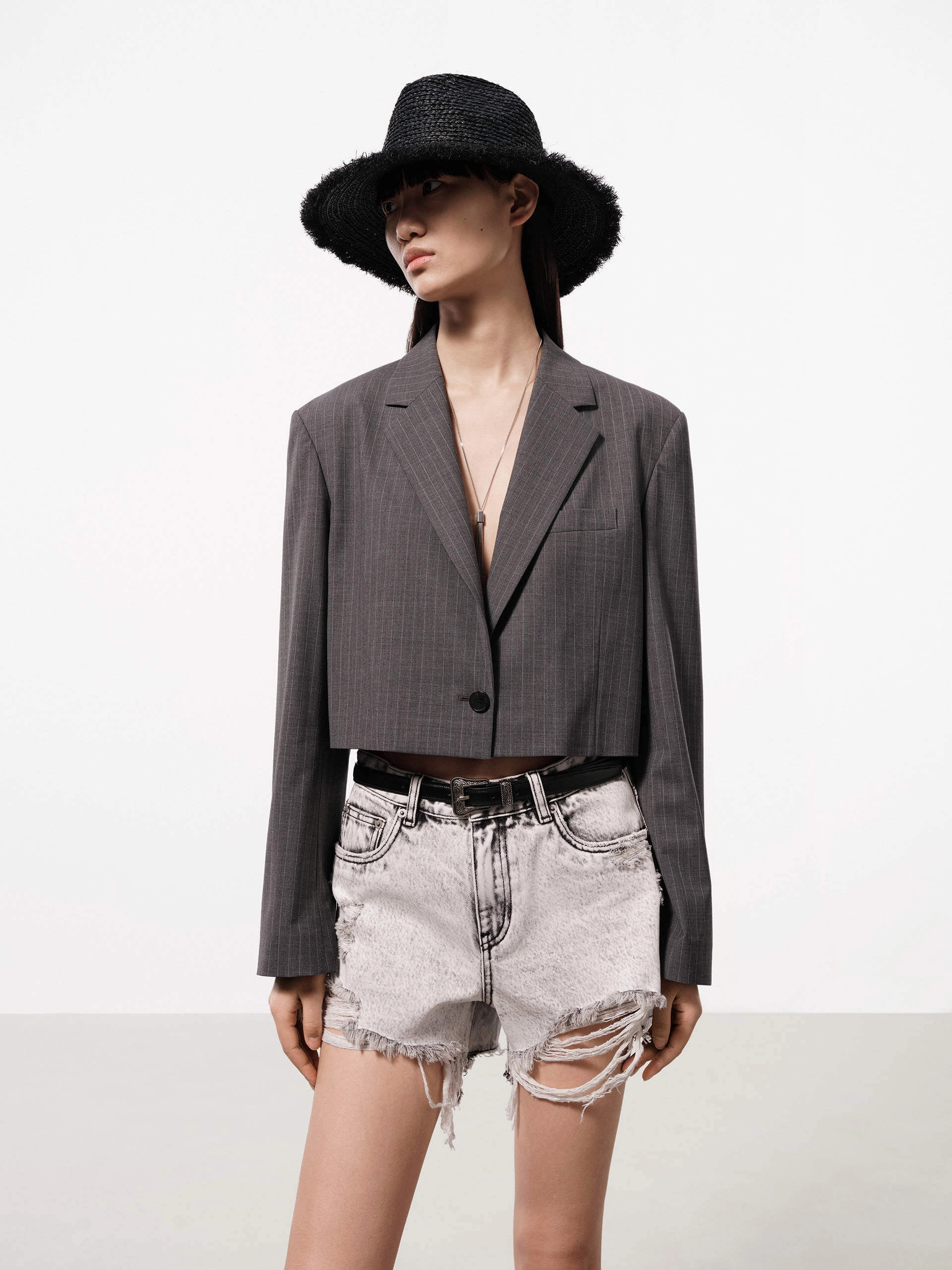 QuickDry Technology Cropped Wool Blend Blazer