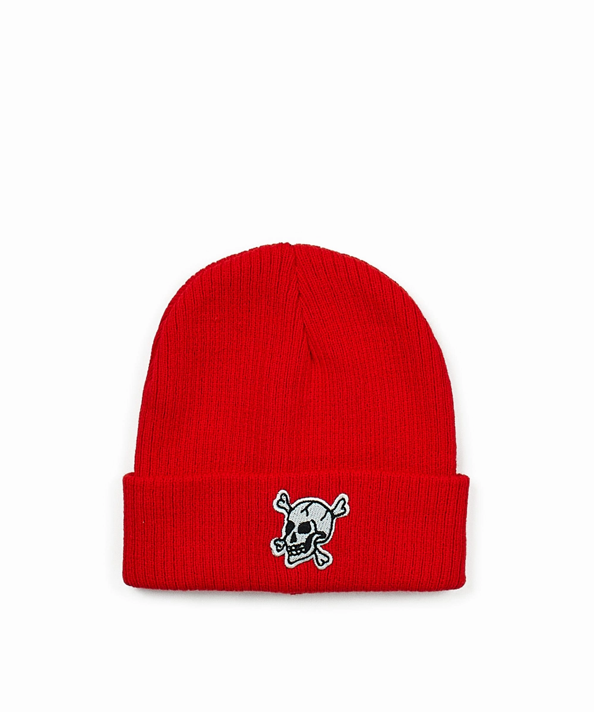 StaticResistant Material Thermoregulating Fabric Crossbones Beanie - Red