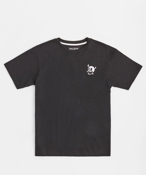 High Visibility Trim LightReflective Crossbones Chenille Patch Short Sleeve Tee - Black