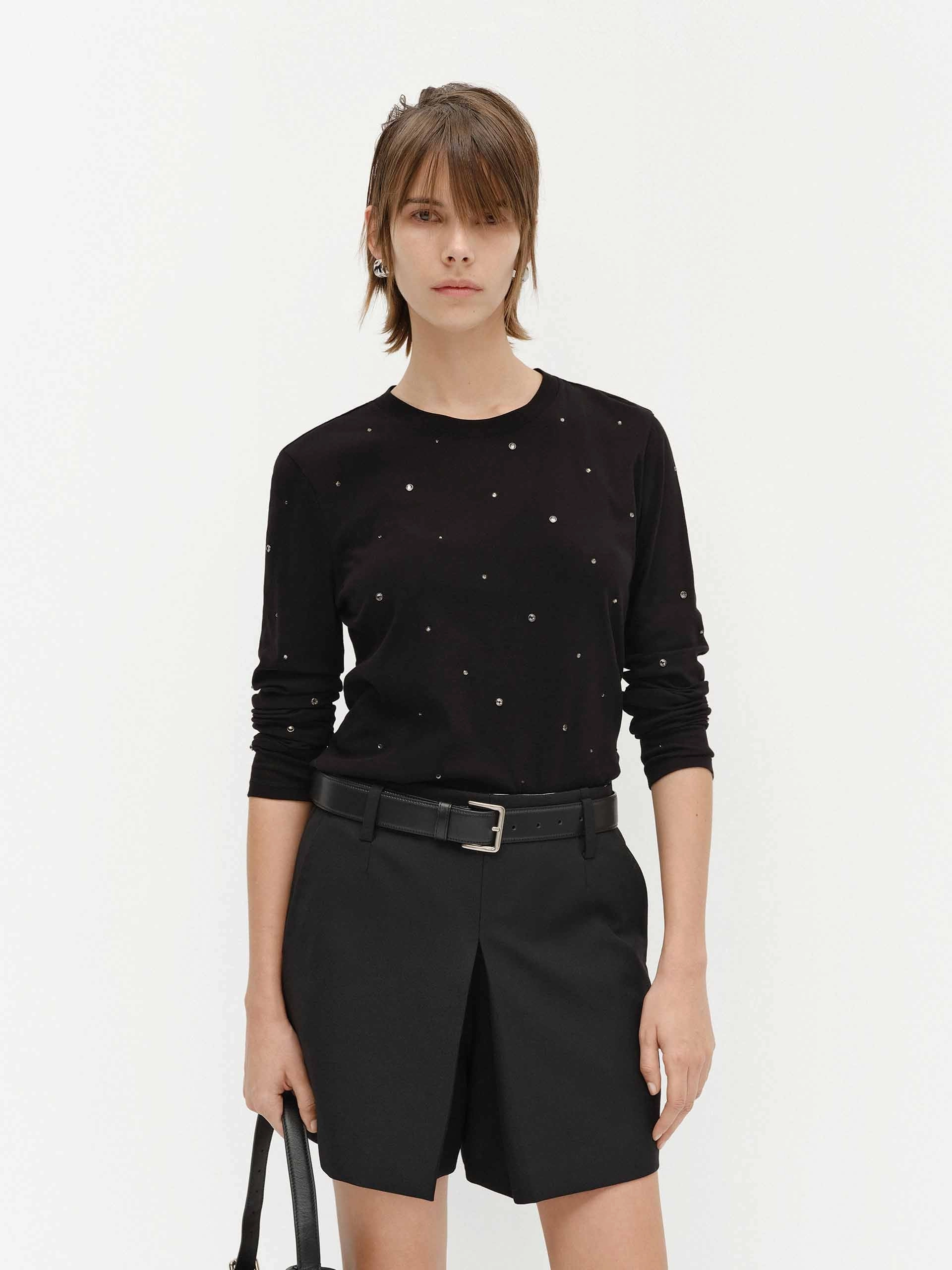 Adjustable Hemline Everyday Style Crystal Detail Top Set