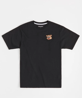 Cub Chenille Patch Short Sleeve Tee - Black Airflow Mesh Panel