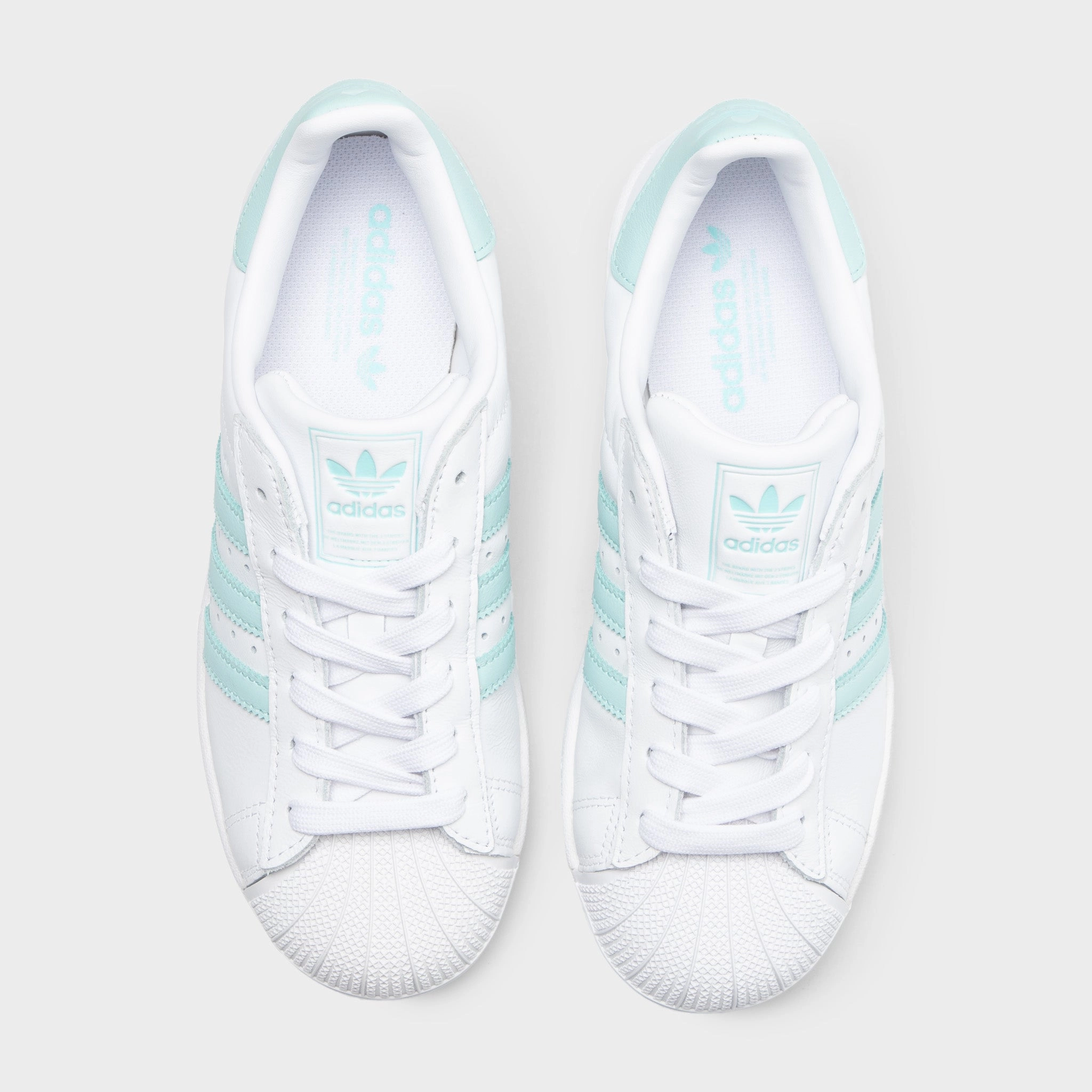 adidas Women's Superstar II White / Semi Flash Aqua - Easy Mint Flexible Fabric