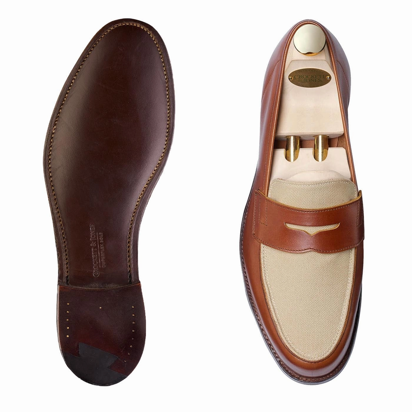 Richmond 2 Tan Burnished Calf & Stone Canvas flexible shoes Lightweight Shoes