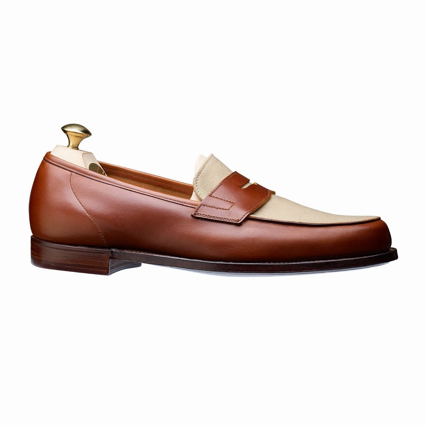 Richmond 2 Tan Burnished Calf & Stone Canvas Easy Step Everyday Walking Comfort
