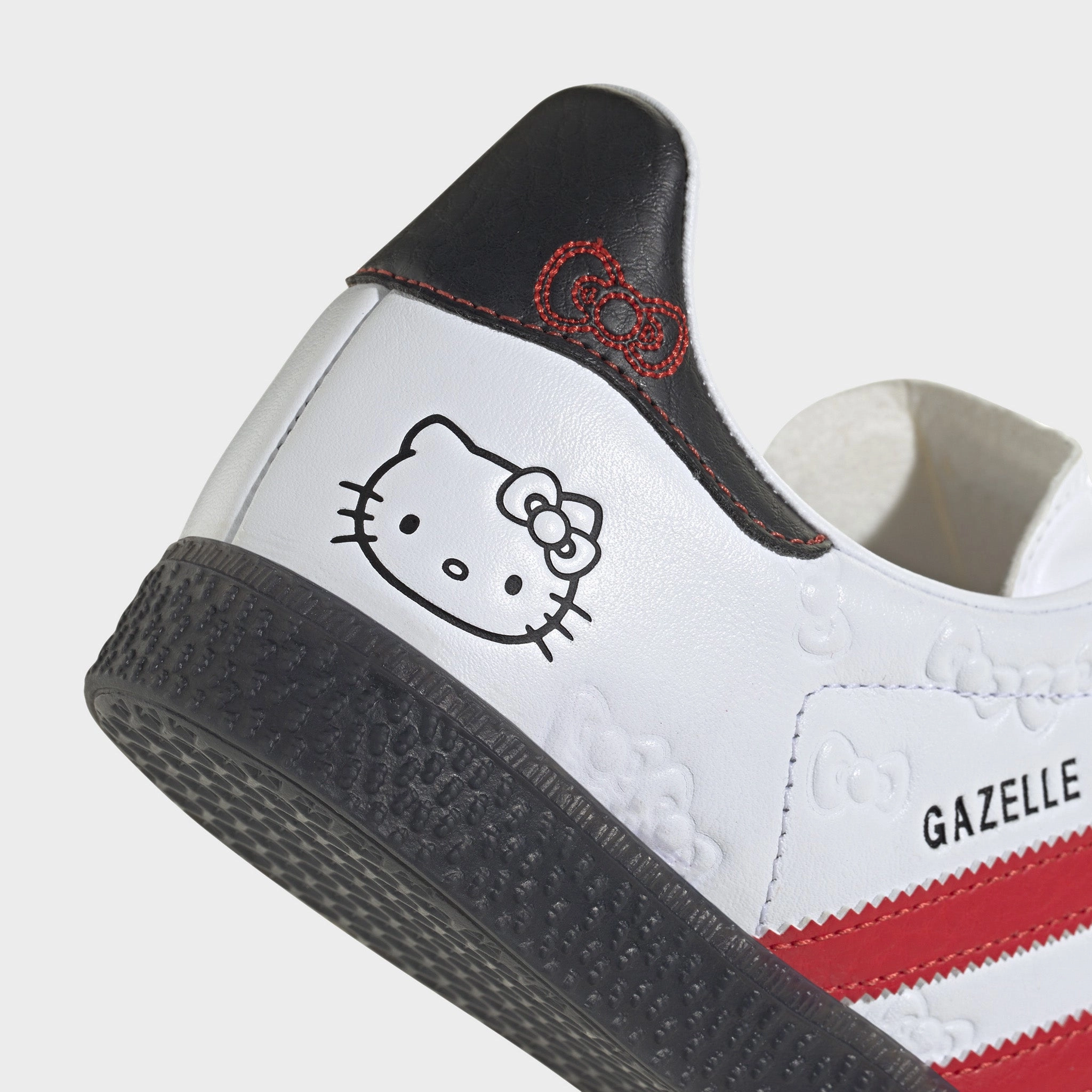 adidas x Hello Kitty Juniors' Gazelle White / Red Streamlined silhouette Comfort Walk