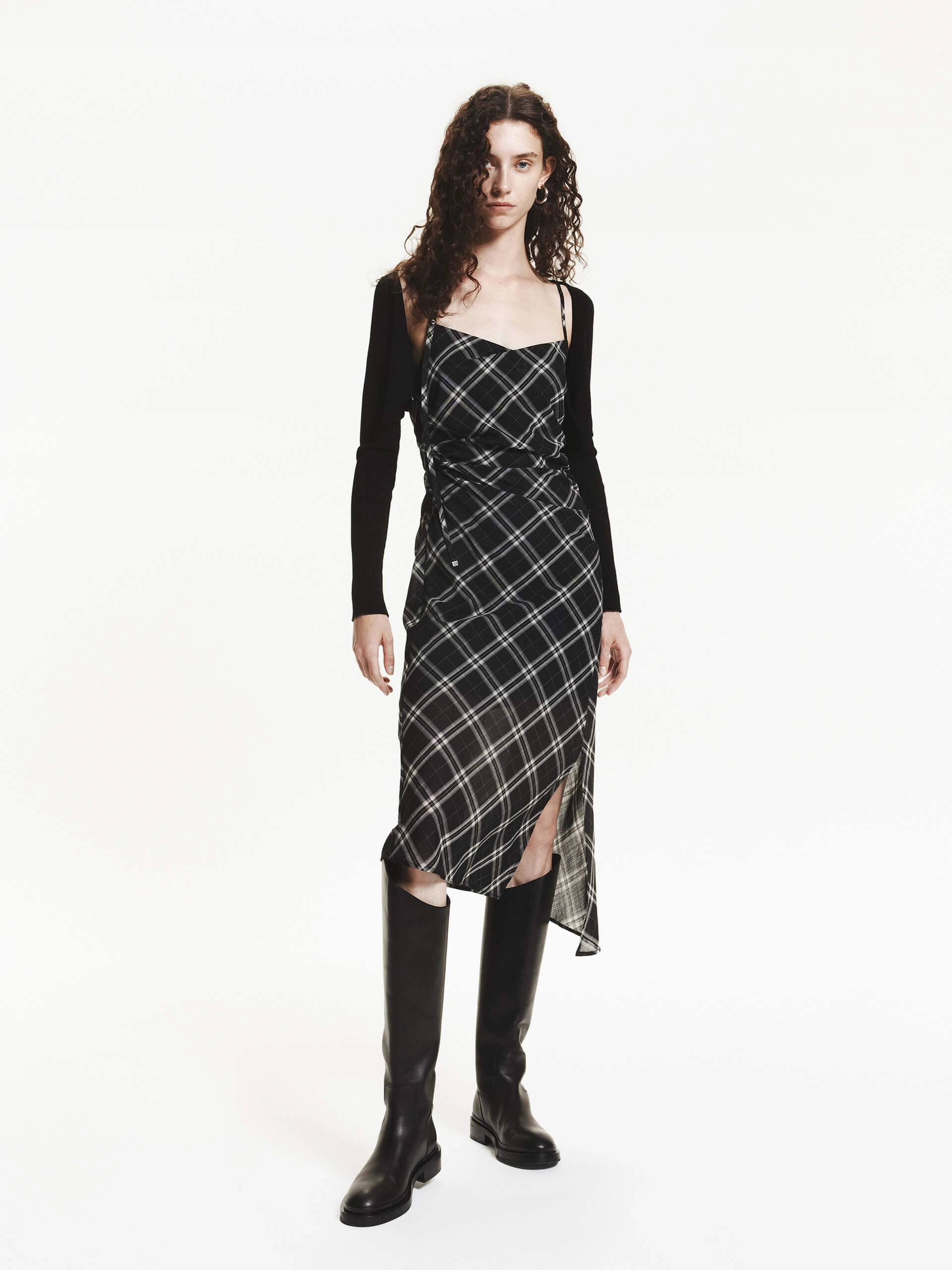 Plaid Pattern Cami Dress Floral Pattern Lightweight and Breezy