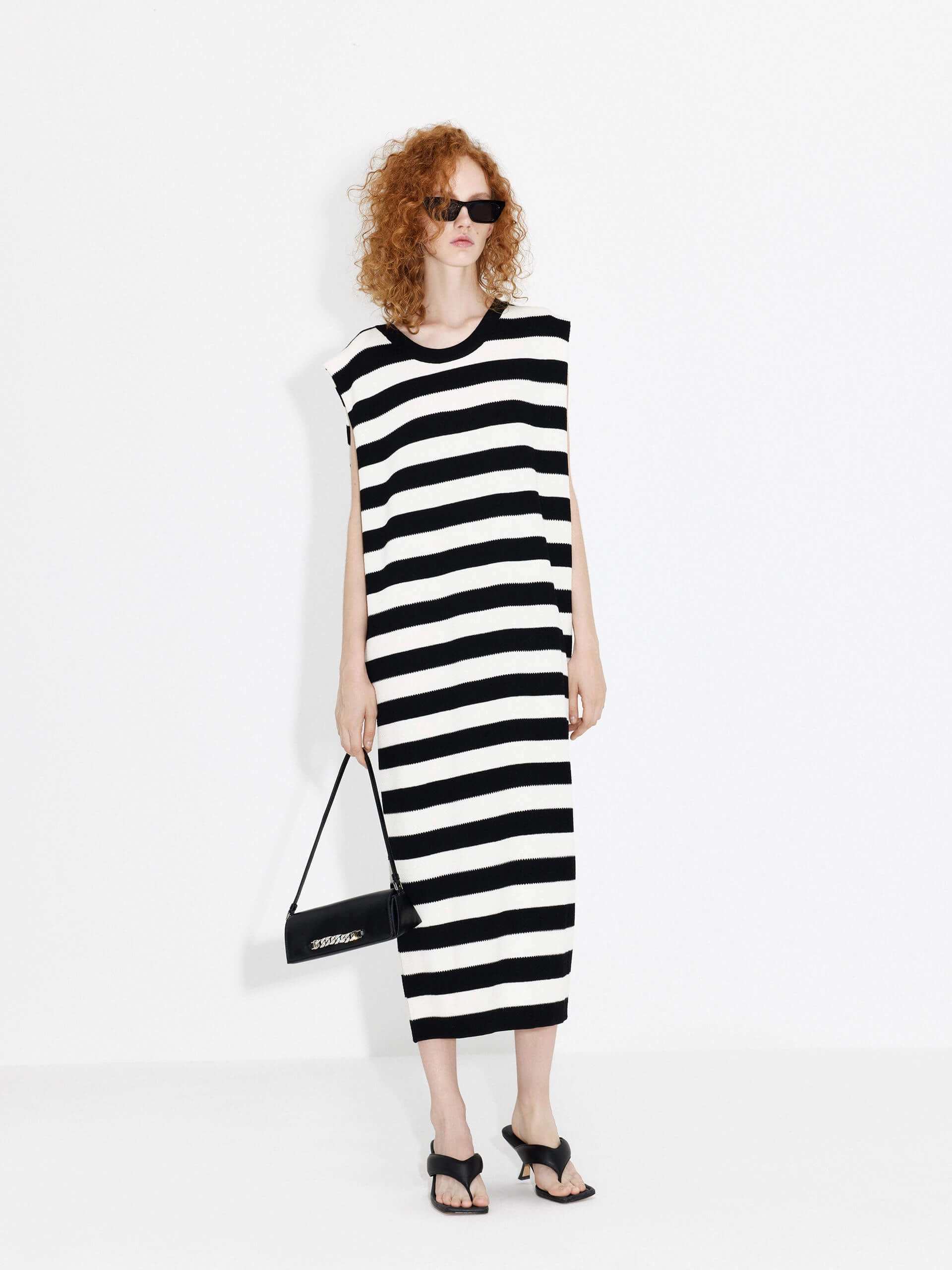 Cutout Back Stripe Dress Fall Flow