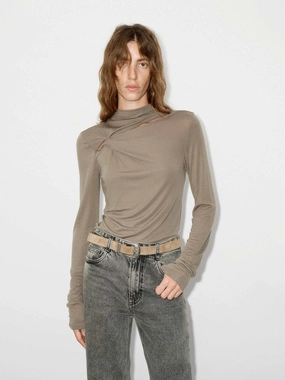 Relaxed Blouse Cutout Detail Fitted Top