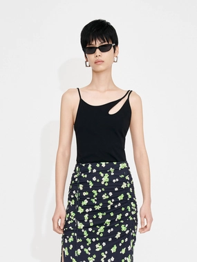 ZeroWastePattern ArticulatedElbowShaping Cutout Strap Tank Top