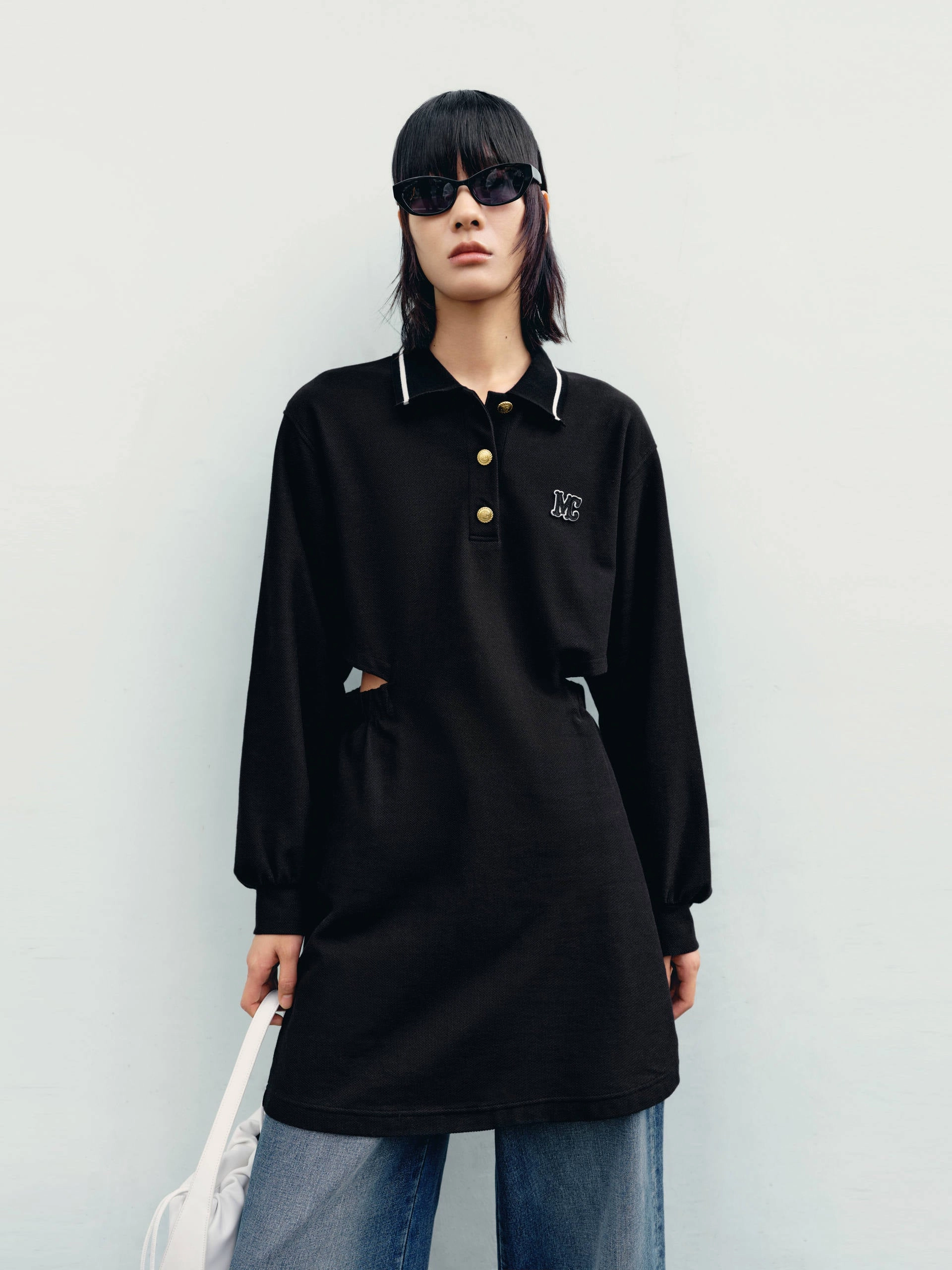 Cutout Waist Cotton Dress Texture Softness