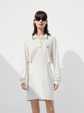 Cutout Waist Cotton Dress Fashionable Fit
