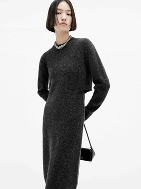 Cutout Waist Mid Dress Relax Fit