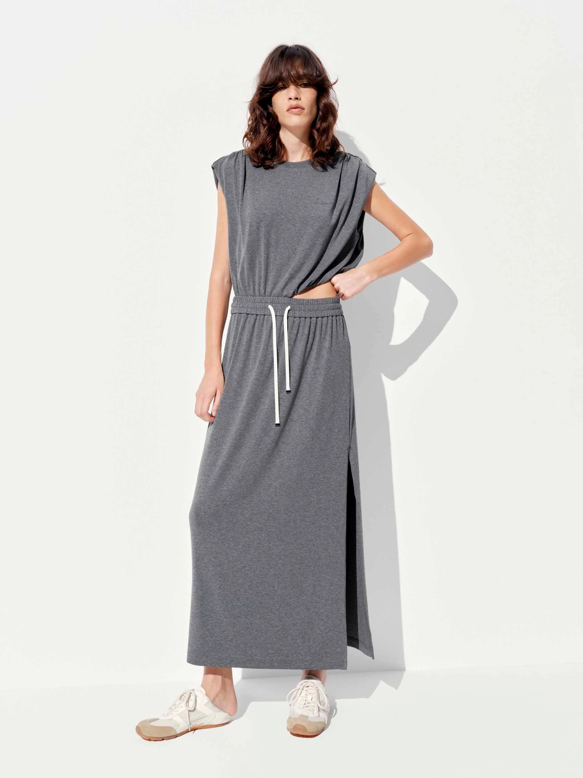 Classic and Modern Cutout Waist Sleeveless Dress