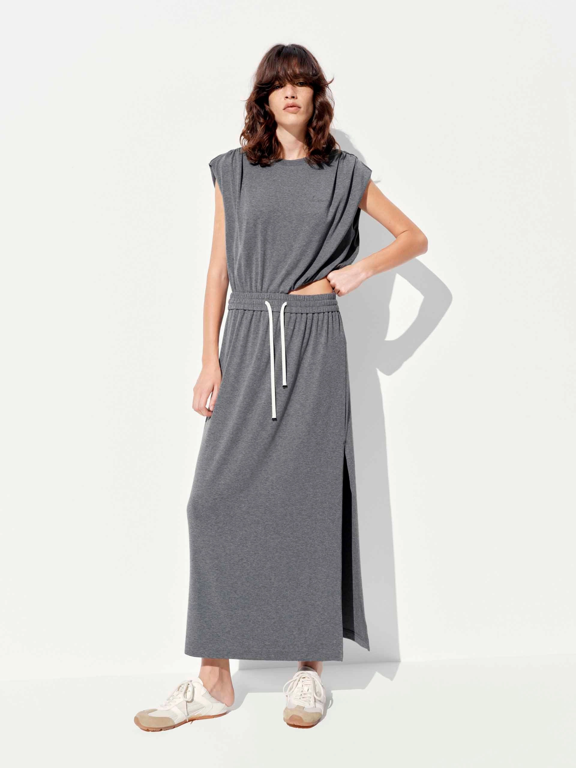 Light And Airy Airy Fabric Cutout Waist Sleeveless Dress