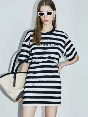 Cutout Waist Striped Dress light layering Chill Comfort