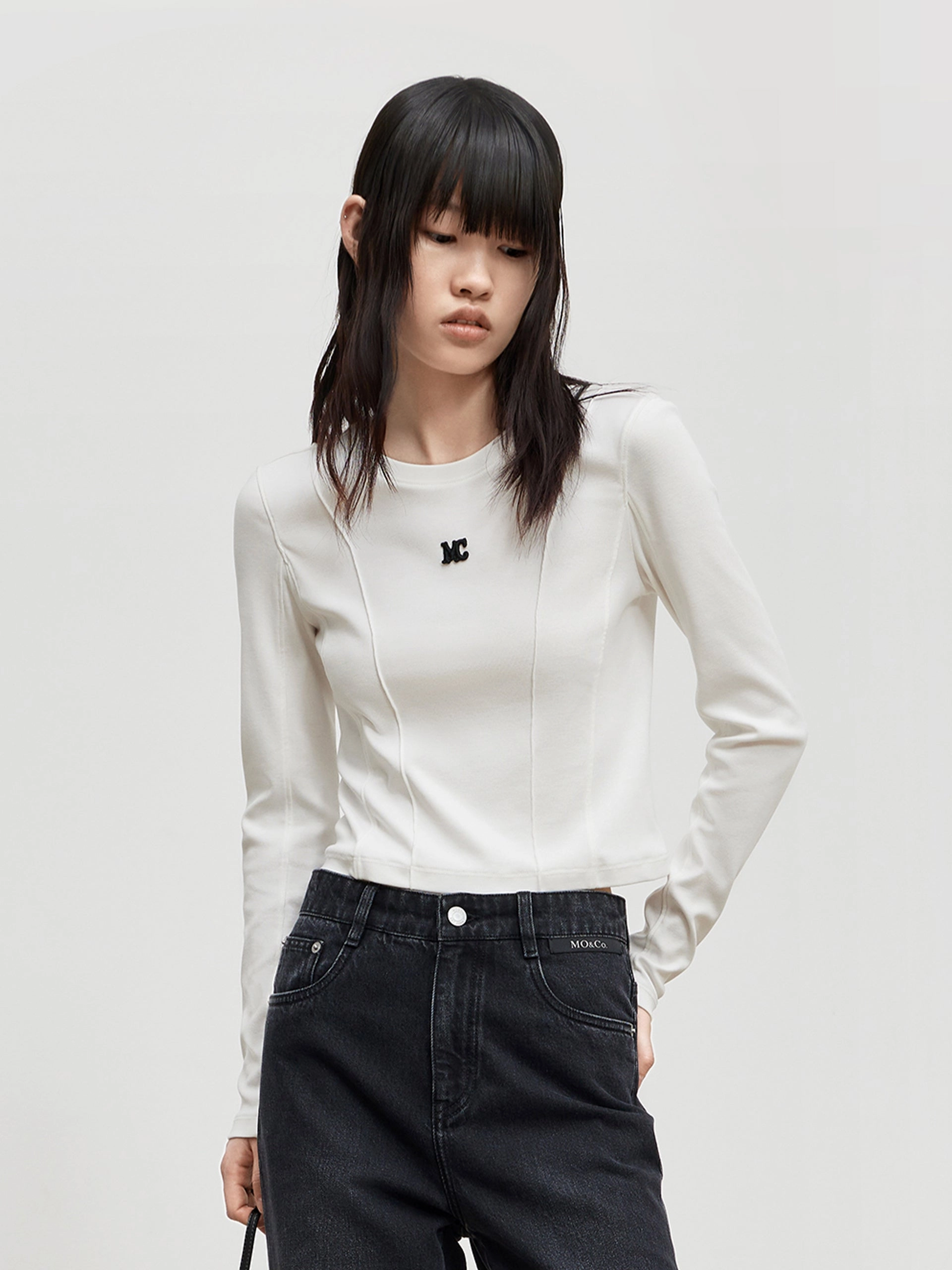 Cropped Long Sleeve T-Shirt Breathable Design Urban Look