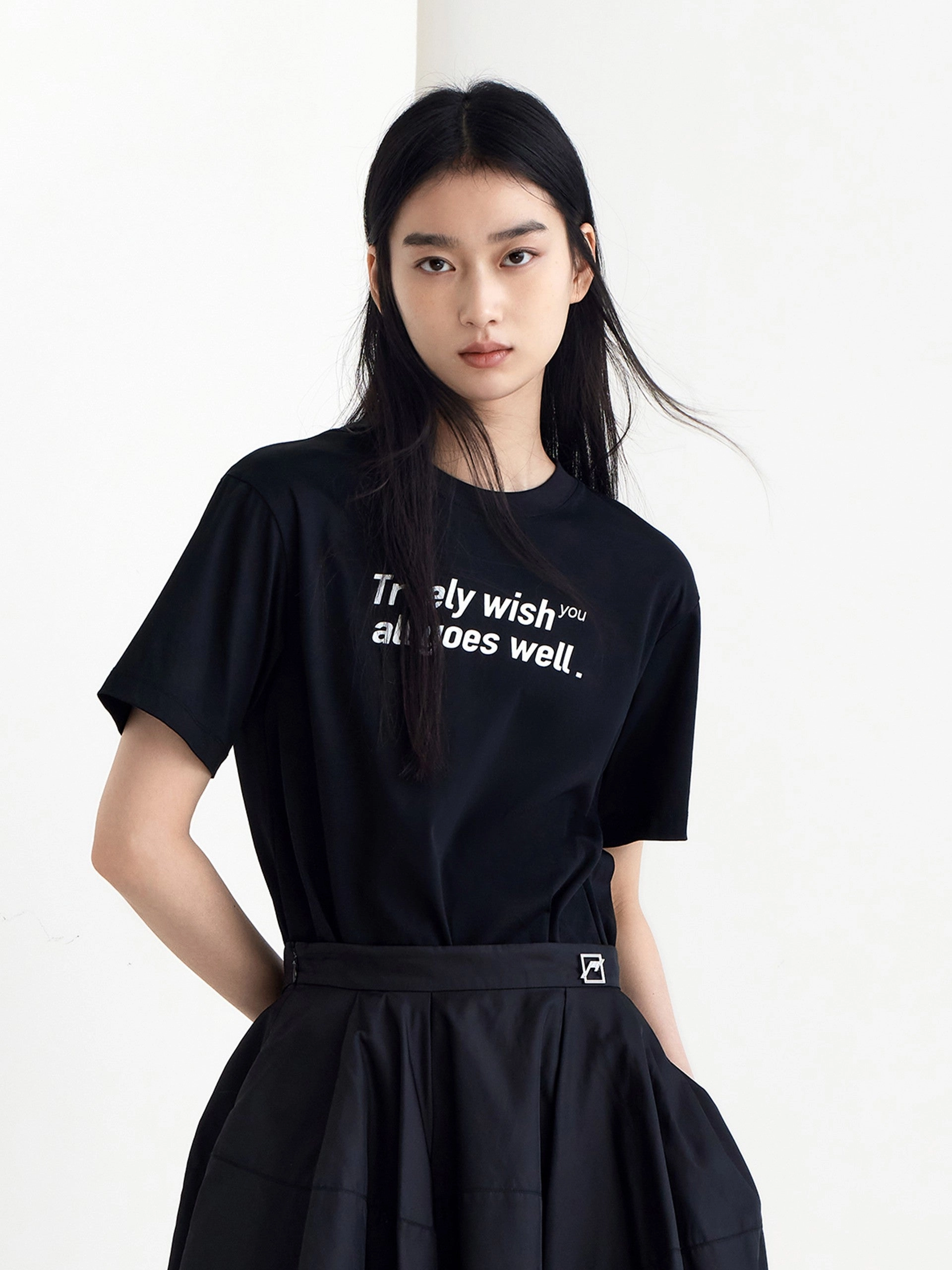 Long sleeved warmth Letter Print Cotton T-shirt