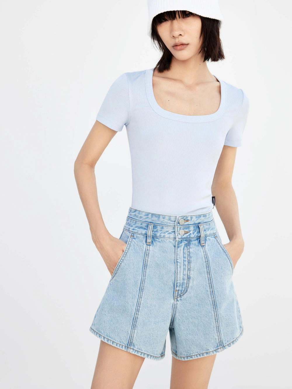 Ribbed Textured Slim Fit T-shirt budget-friendly
