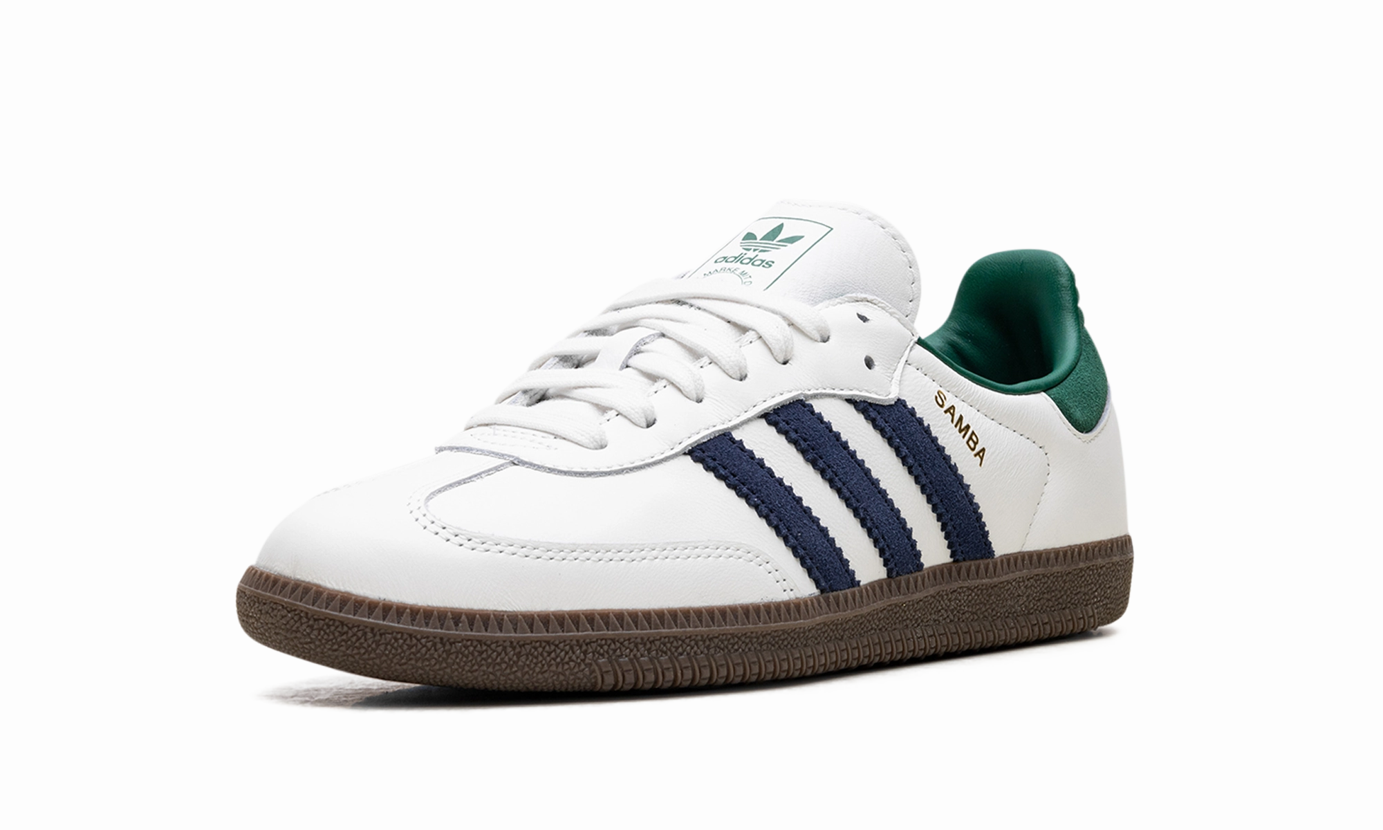 Samba OG "Black White Collegiate Green" Support Zones Seamless Design