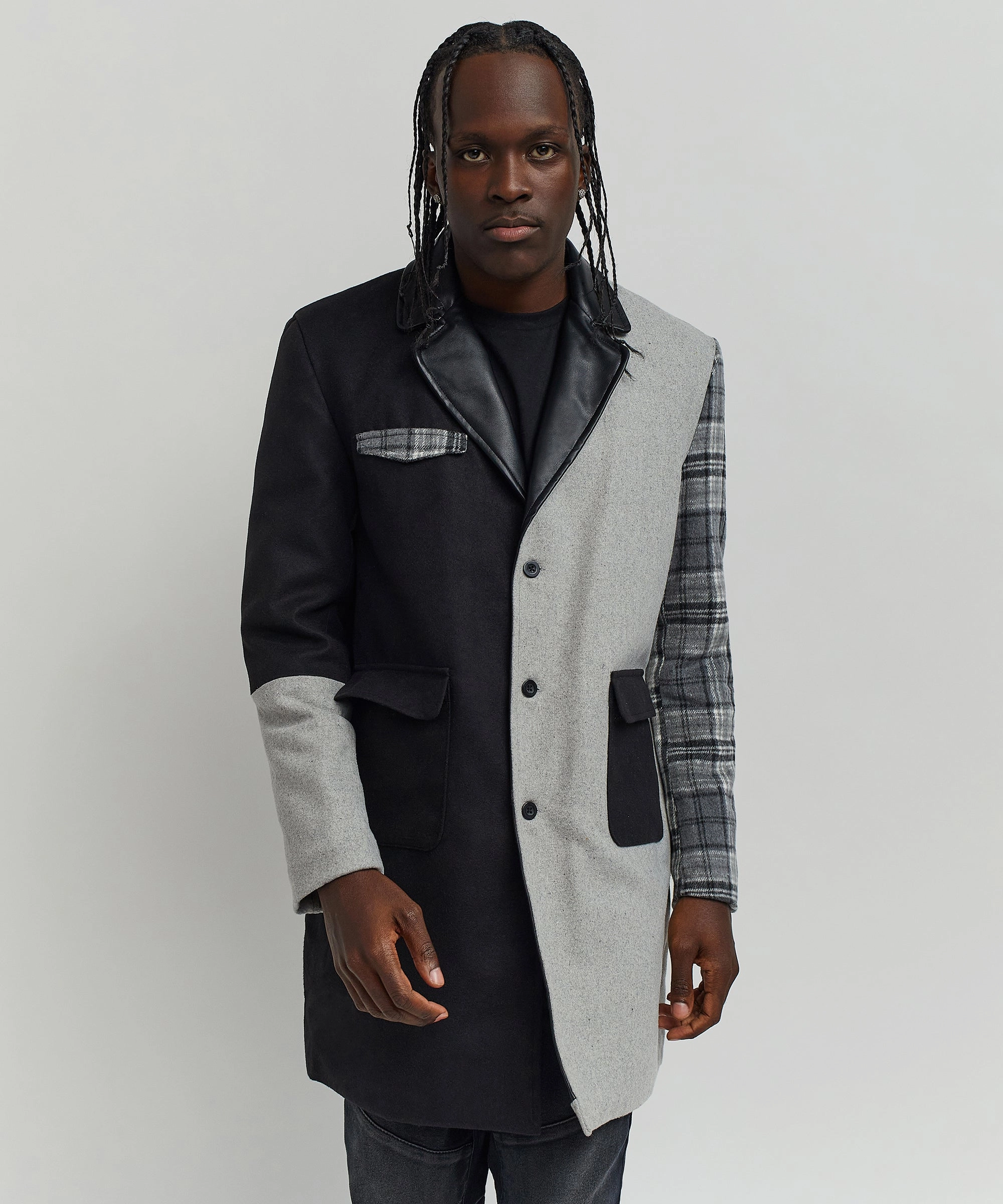 Fade Resistant Exterior Dapper Mixed Wool Top Coat - Grey