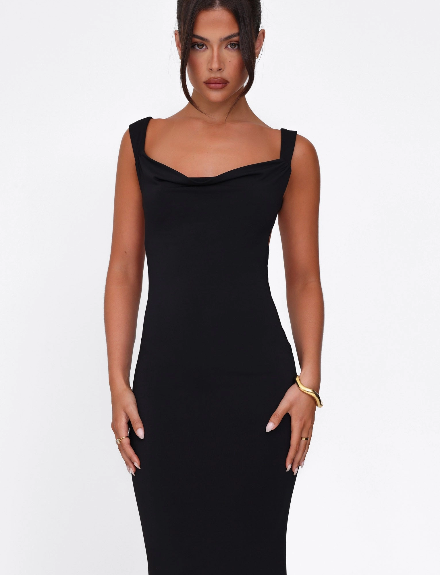 MORANA DRESS - BLACK Relaxed day dress