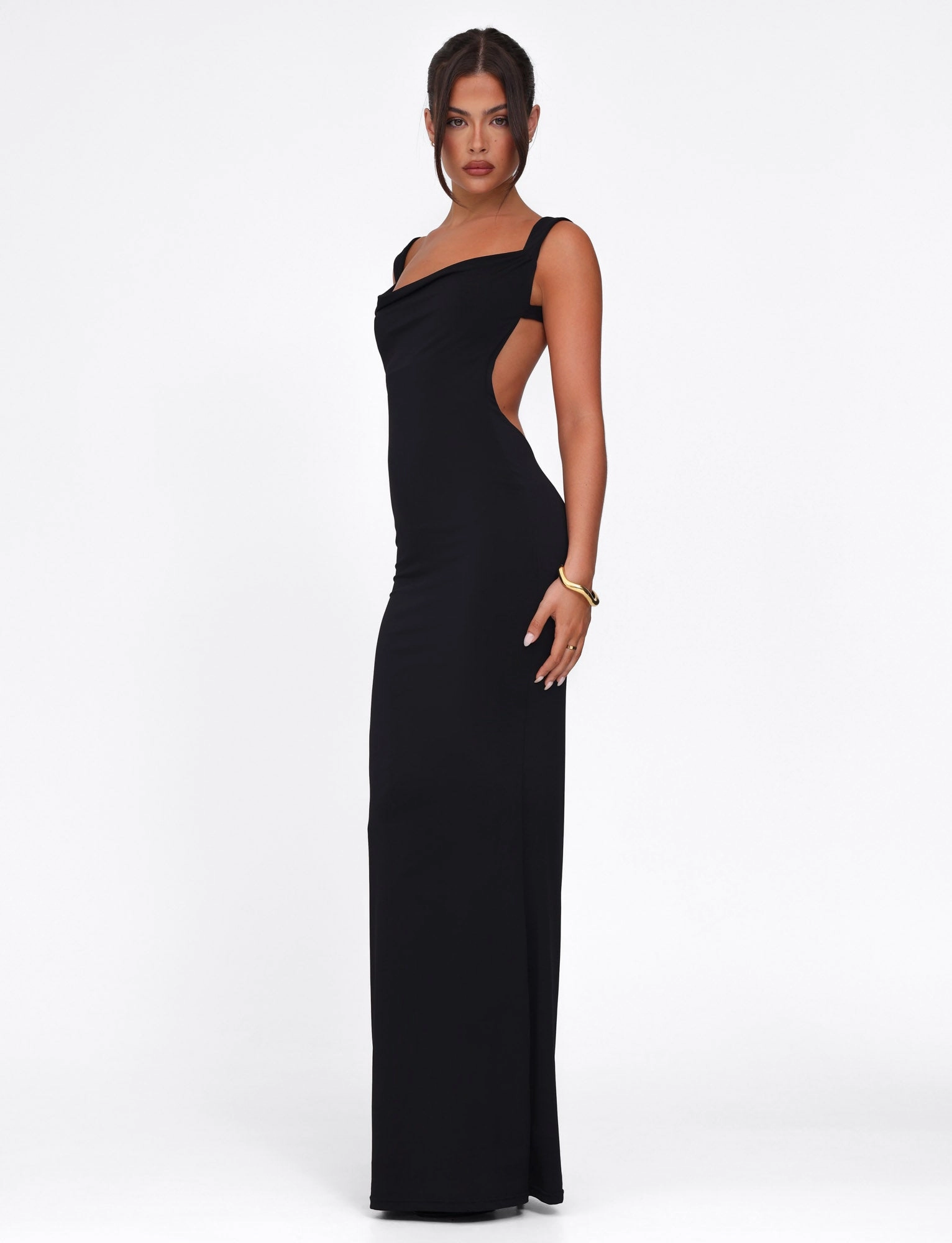 MORANA DRESS - BLACK Casual Style Urban Drape