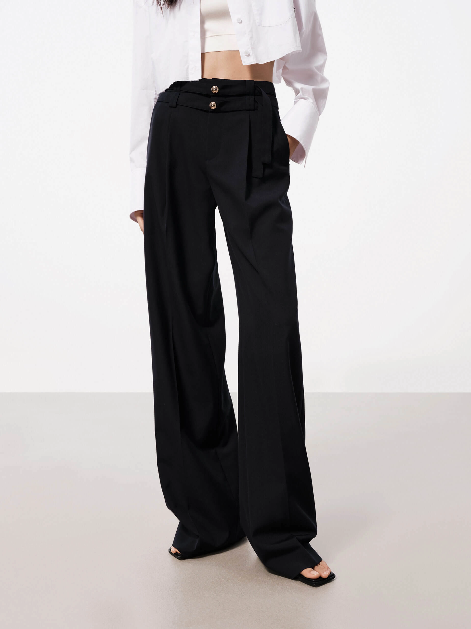 ExtendedSizeRange Deconstruct Waist Belt Pants