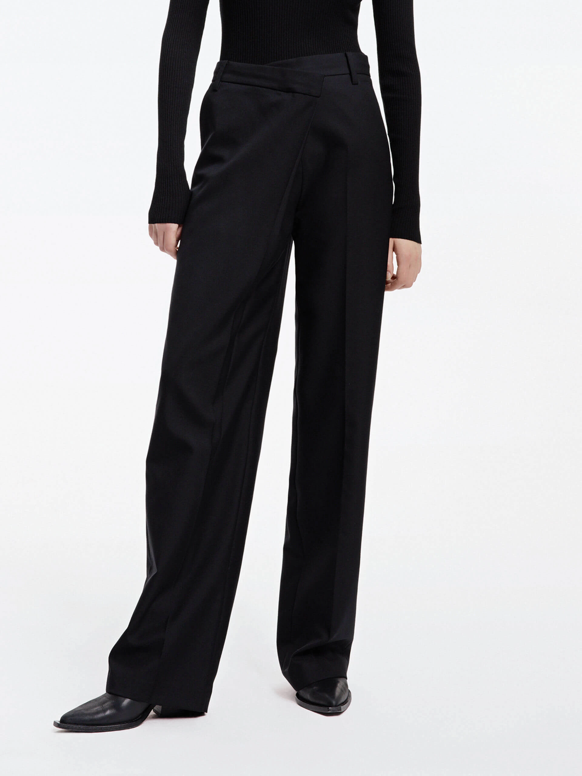 Deconstruct Wool Blend Pants Everyday Comfort Wear