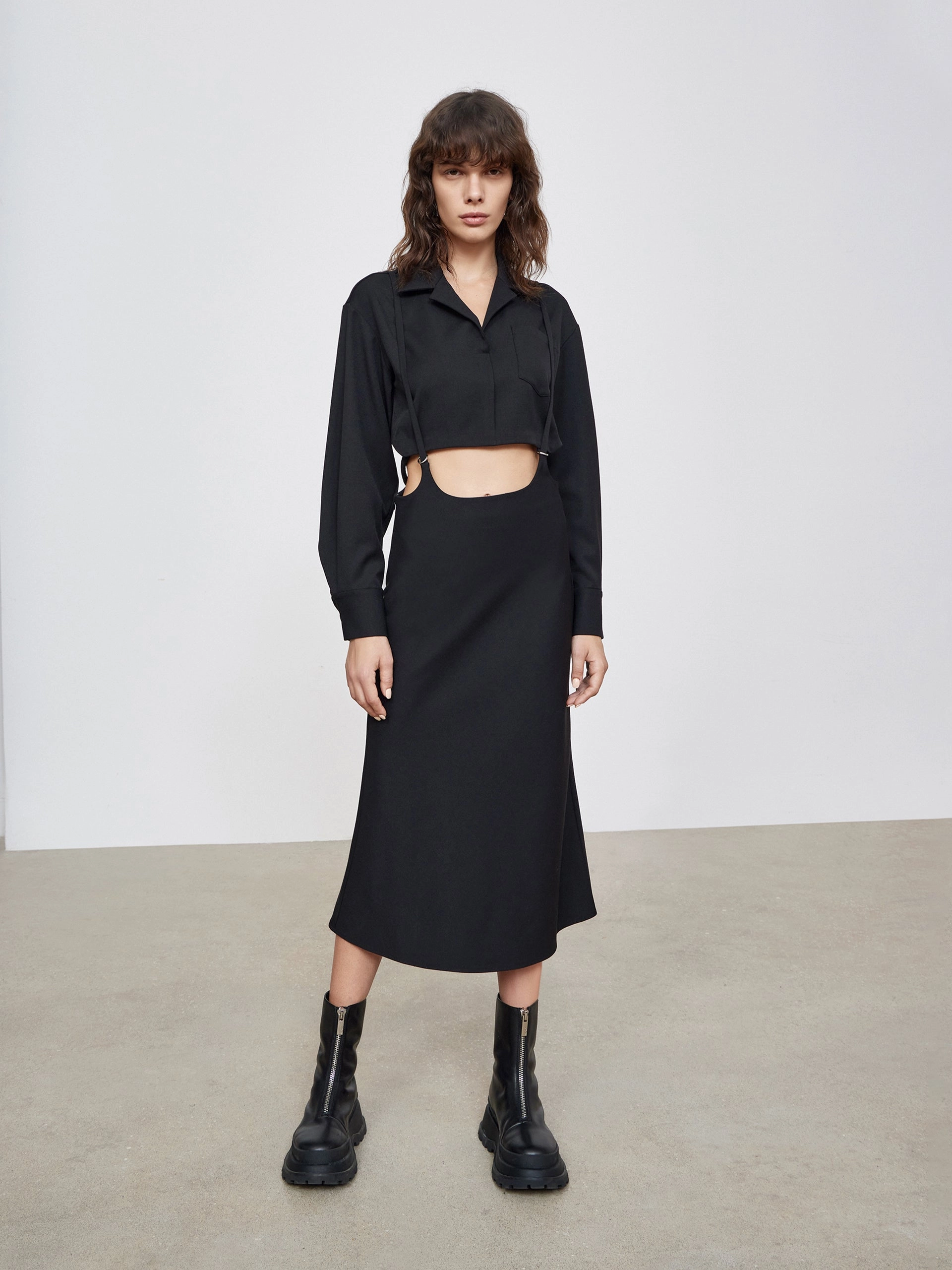 Deconstructed Two Piece Dress Basic Warm Feminine Look
