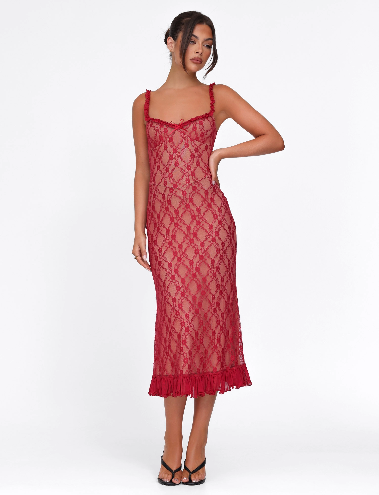 DEJA DRESS - RED : BERRY RED Perfect Mood
