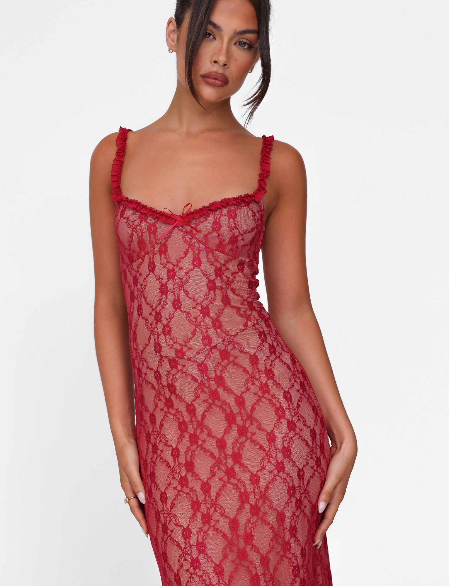 DEJA DRESS - RED : BERRY RED Bold Elegance