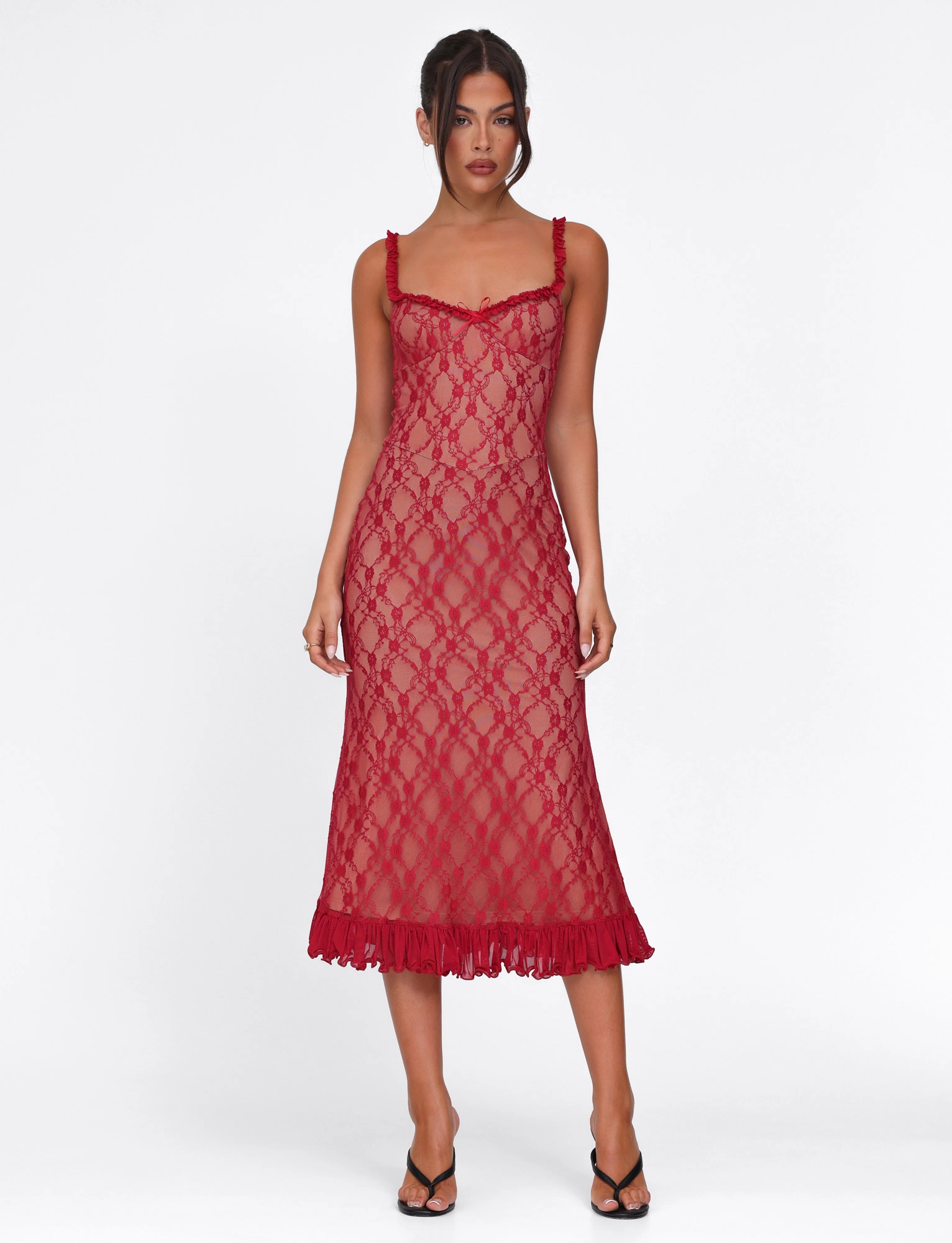 Perfectly Styled DEJA DRESS - RED : BERRY RED